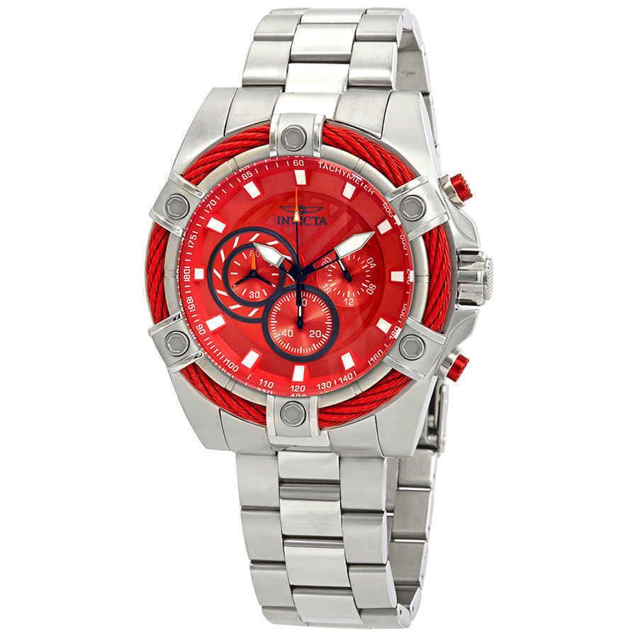 Invicta Bolt Chronograph Red Dial Men`s Watch 25514