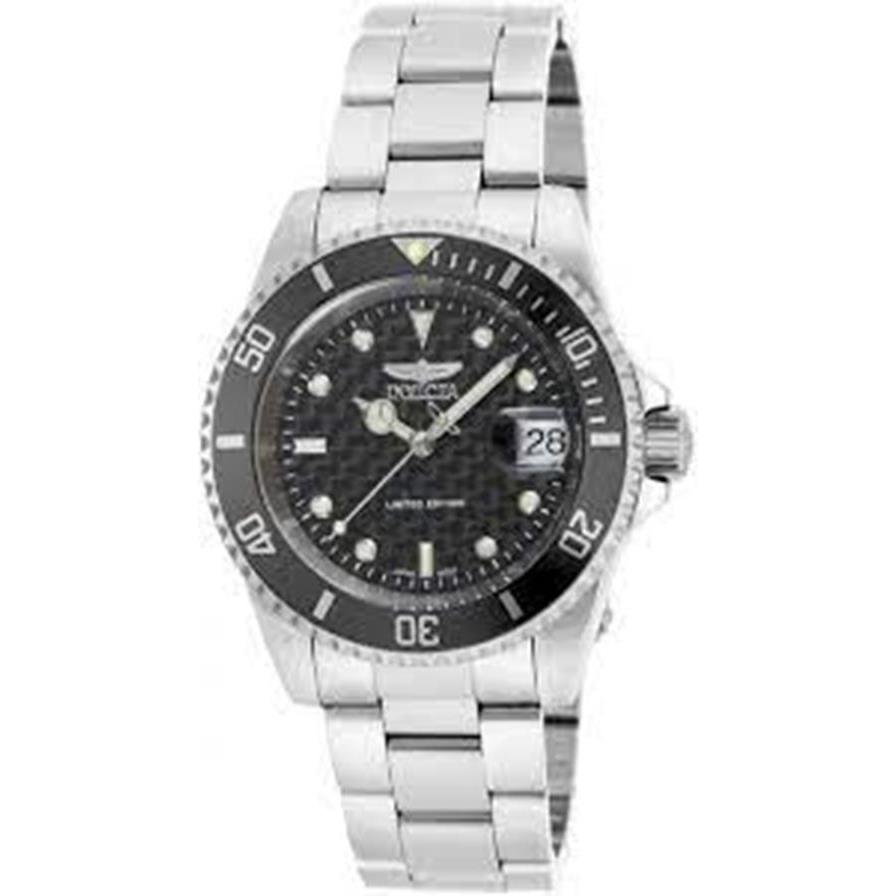 Men`s Invicta Pro Diver Automatic Stainless Steel Strap Black Watch ILE8926OBA