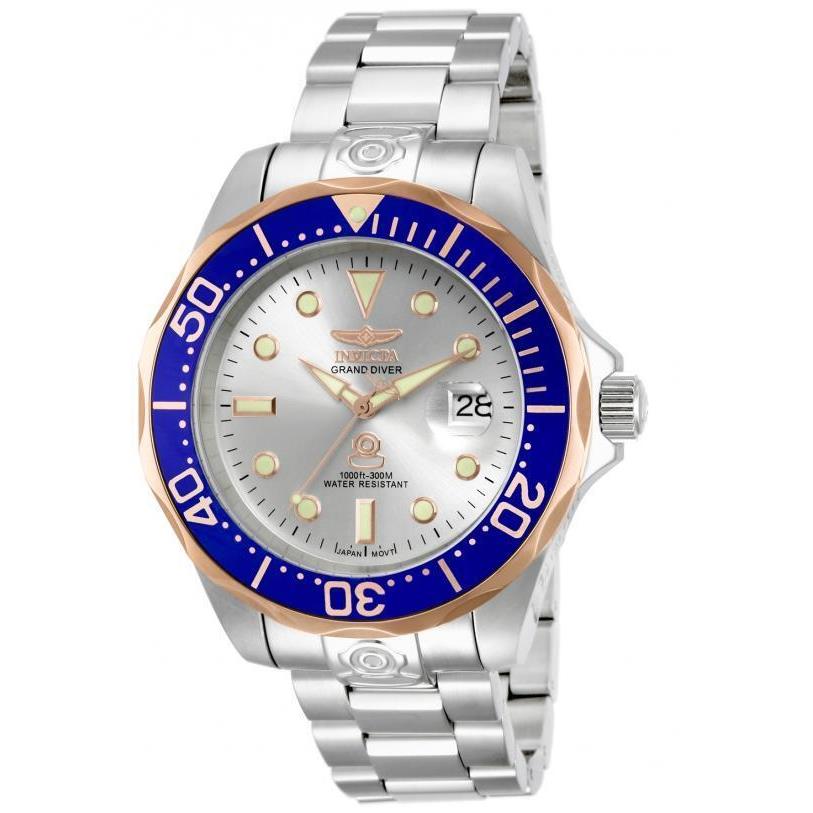 Invicta Men`s Watch Pro Diver Dive Automatic Silver Tone Steel Bracelet 13788