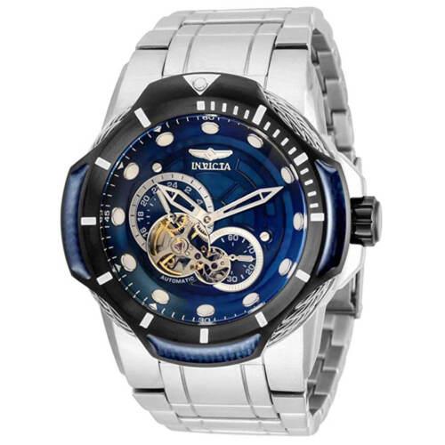 Invicta Men`s Watch Bolt Automatic Blue and Silver Dial Silver Bracelet 31174 - Blue, Silver Dial, Silver Band