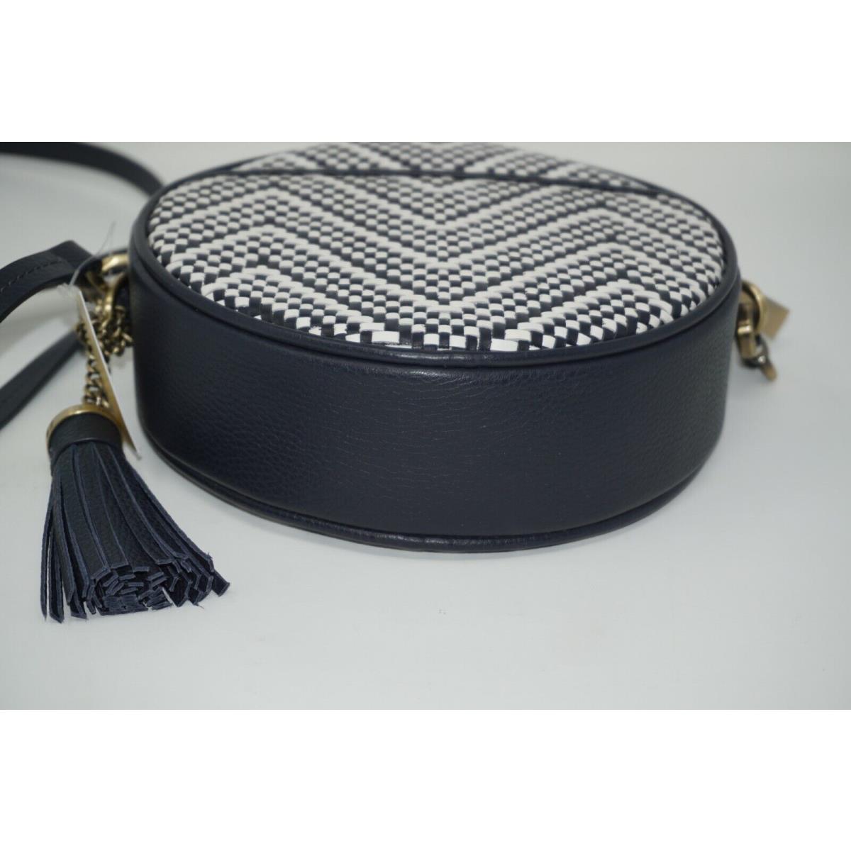 Michael Kors Canteen Leather Chevron Woven Admiral Blue Crossbody