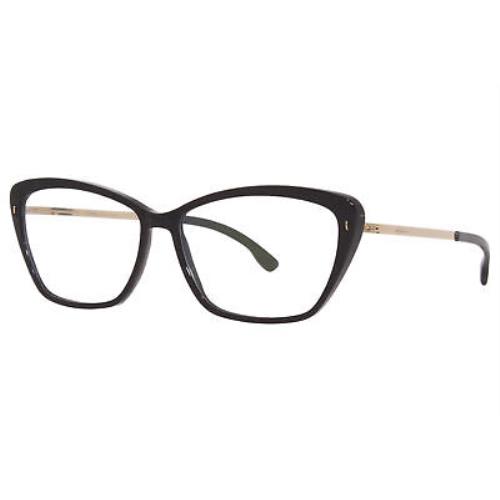 Ic Berlin Zelda Eyeglasses Frame Women`s Black/rose Gold Full Rim Cat Eye 53mm