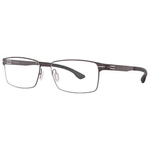 Ic Berlin Toru N. Eyeglasses Men`s Teak/black Full Rim Rectangle Shape 57mm