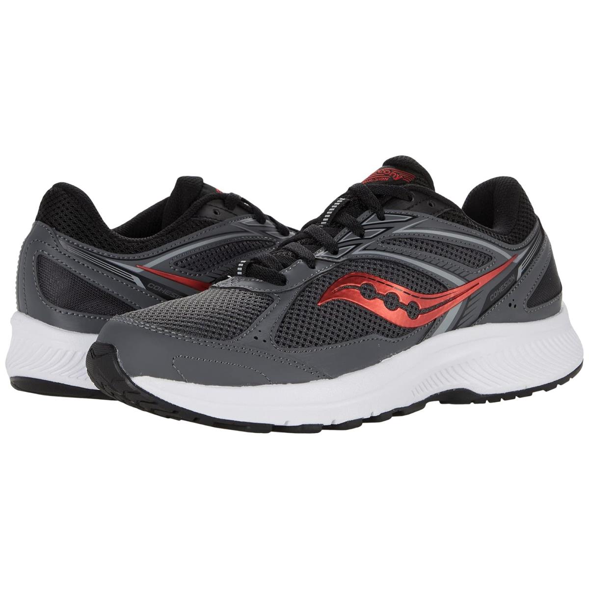 Man`s Sneakers Athletic Shoes Saucony Cohesion 14 Charcoal/Flame