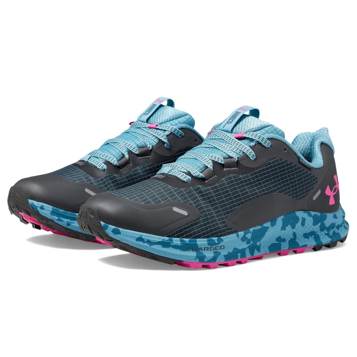 Woman`s Sneakers Athletic Shoes Under Armour Charged Bandit 2 Trail Jet Gray/Still Water/Rebel Pink