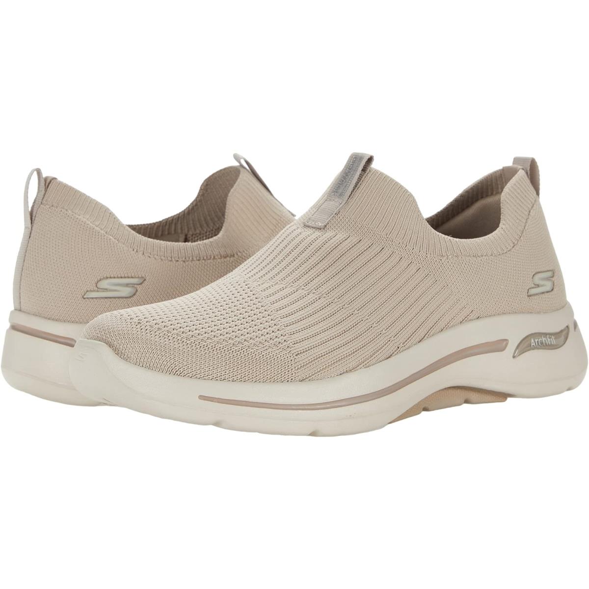 Woman`s Shoes Skechers Performance Go Walk Arch Fit - 124409 Taupe