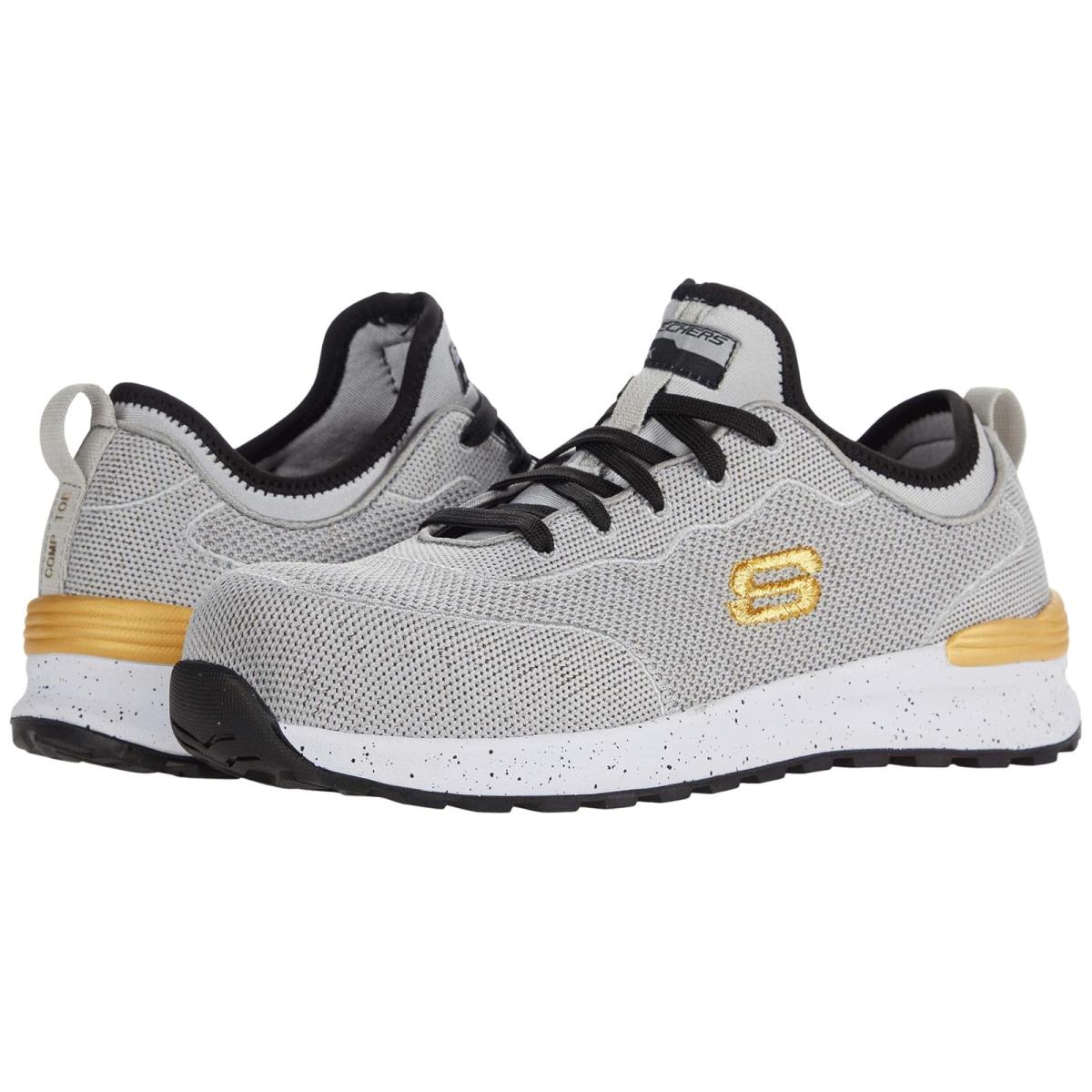 Woman`s Sneakers Athletic Shoes Skechers Work Bulkin Balran Comp Toe - Gray/Black