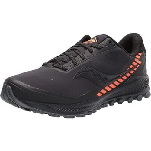 Saucony Men`s Peregrine Ice+ 2.0 Trail Shoes Black/vizi 8.5 D Medium US