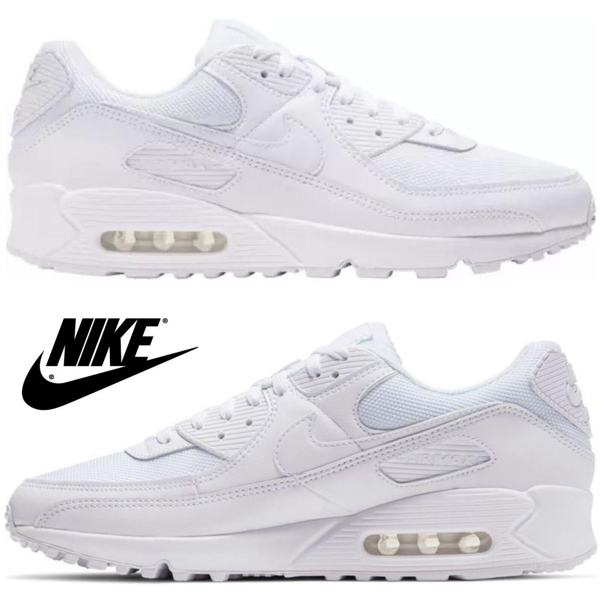 Nike Air Max 90 Casual Men`s Sneakers Running Athletic Sport Comfort Shoes White