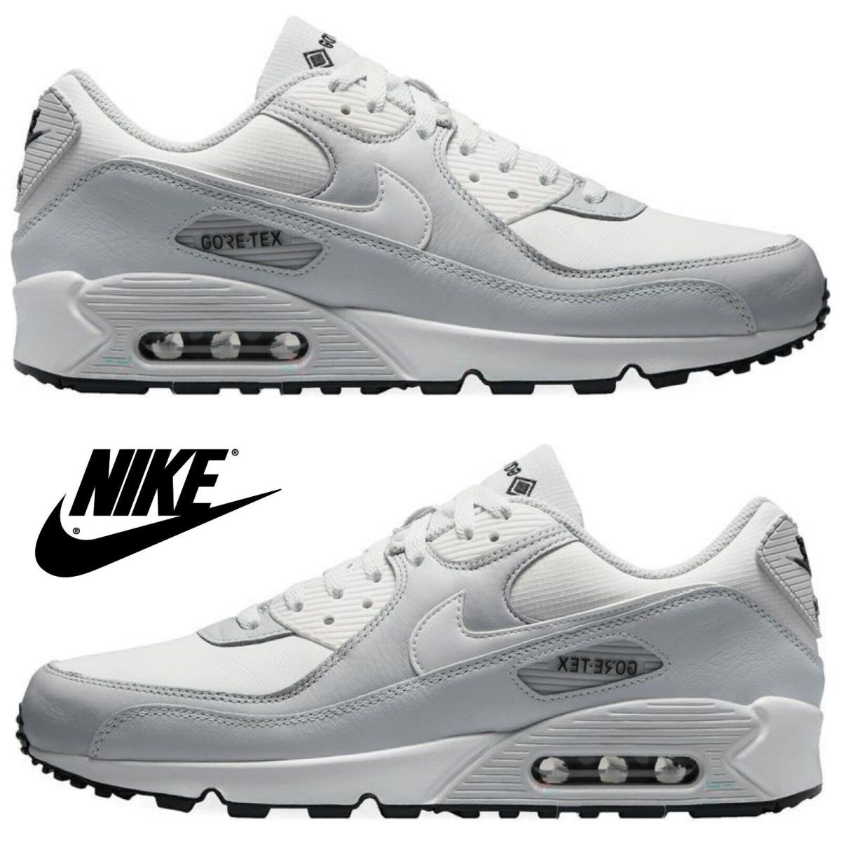 Nike Air Max 90 Gtx Men`s Sneakers Comfort Casual Sport Shoes Gum Run Gray