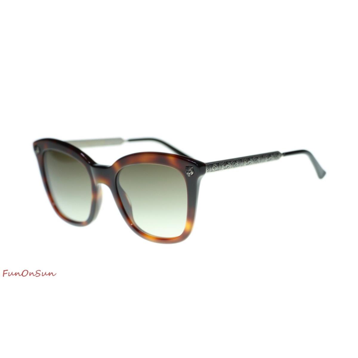 Gucci Women`s Sunglasses GG0217S 002 Havana/brown Gradient Lens Square 52mm