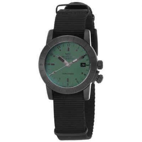 Glycine Airman Contemporary Worldtimer Quartz Dark Green Dial Men`s Watch GL1033 - Dial: Dark Green, Band: Black, Bezel: Black