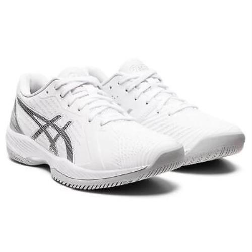 Asics Women`s Solution Swift FF Tennis Shoes White and Pure Silver