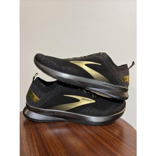 Brooks Levitate 4 Black Gold Running Shoes Sneaker Mens Size 11.5 - 1103451D 054
