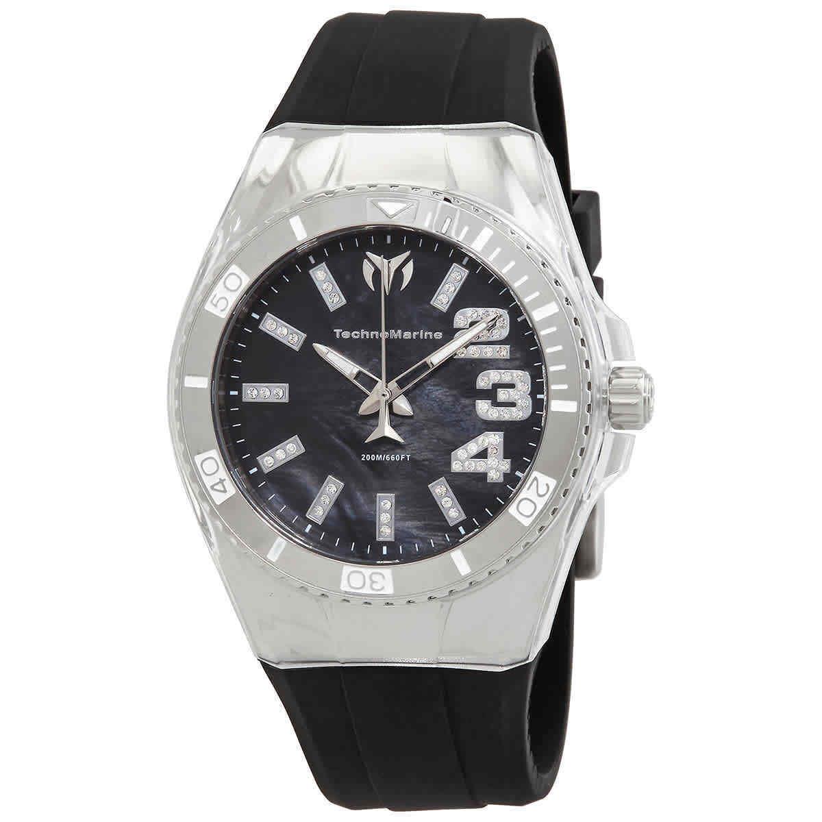 Technomarine Cruise Monogram Quartz Black Dial Ladies Watch TM-121249