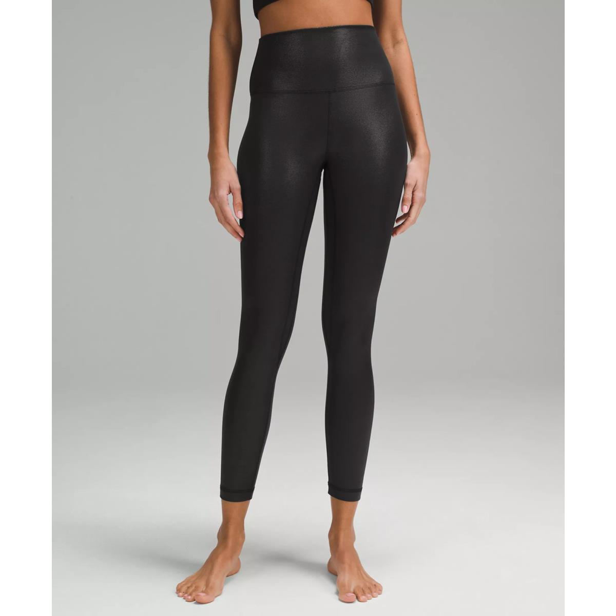 Lululemon Align Nulu High Rise Pant with 25 Inseam Retail SHINE Radiate Foil Print Black