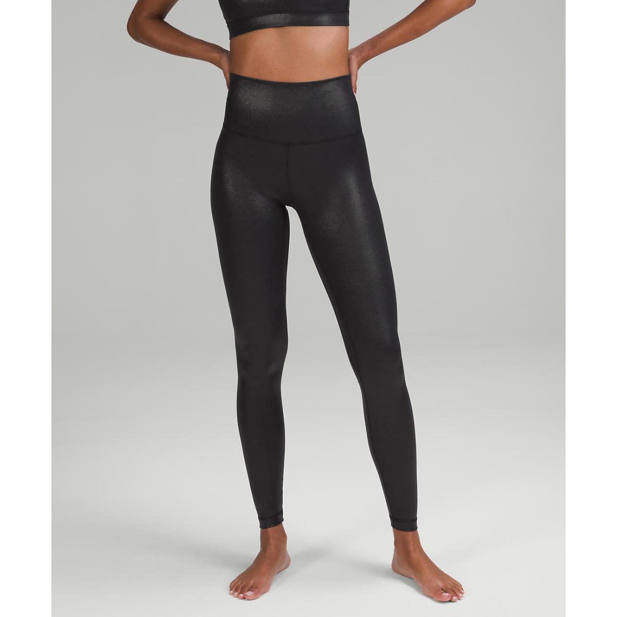 Lululemon Align High Rise Pant 28 Retail $98-$118 SHINE Radiate Foil Print Black