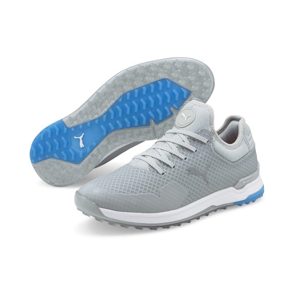 Puma Proadapt Alphacat Wide Golf Shoes Ground Gripping Traction 376476 High Rise/PUMA Silver/Ibiza Blue