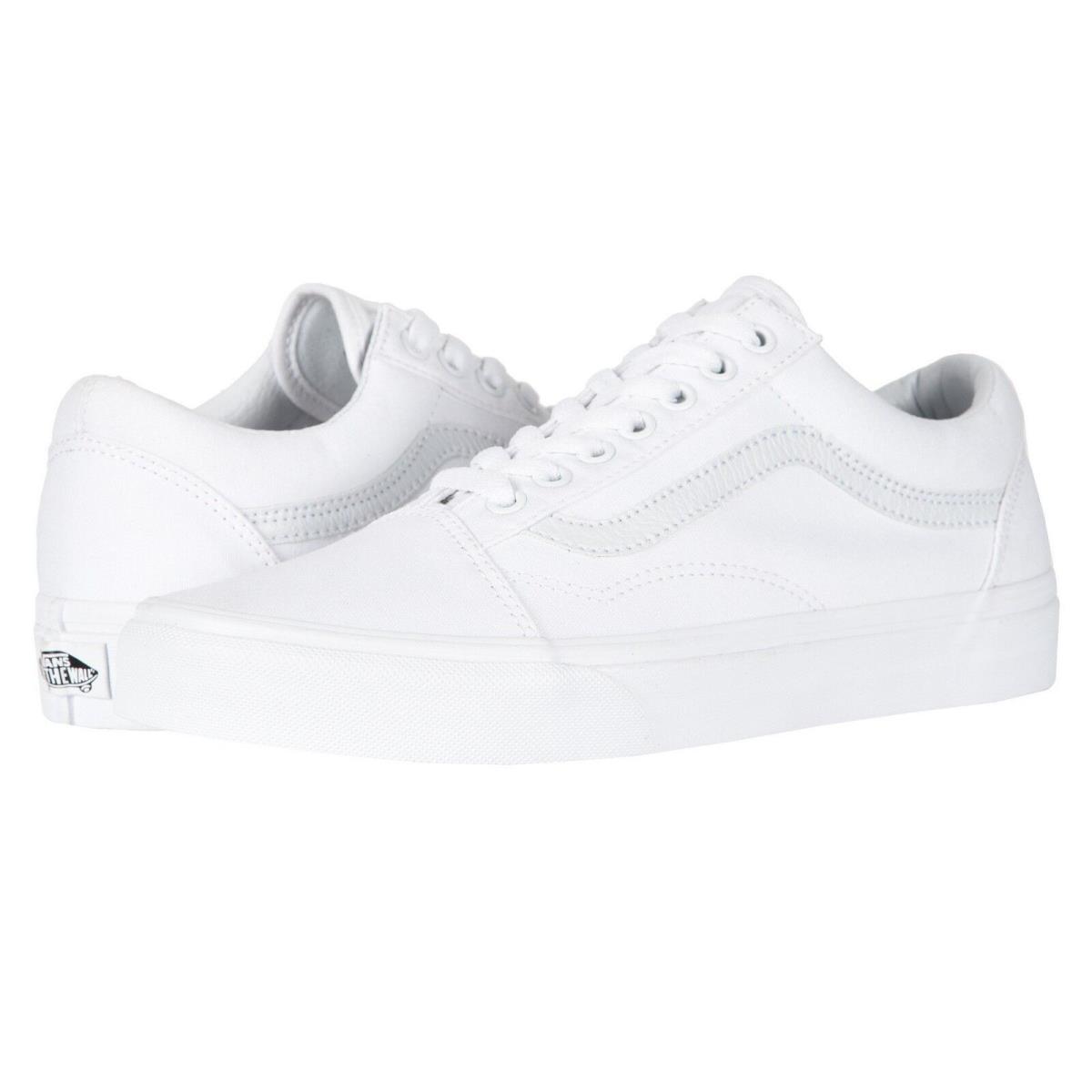Vans Old Skool Skateboard Classic Black White Mens Womens Sneakers Tennis Shoes White