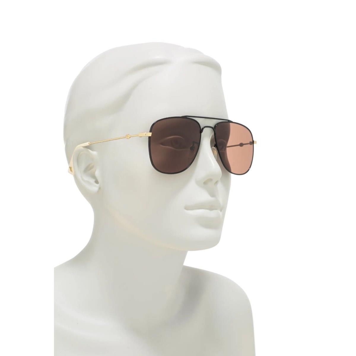 Gucci sunglasses  - Black Frame, Brown Lens, Black/Gold Brown Manufacturer