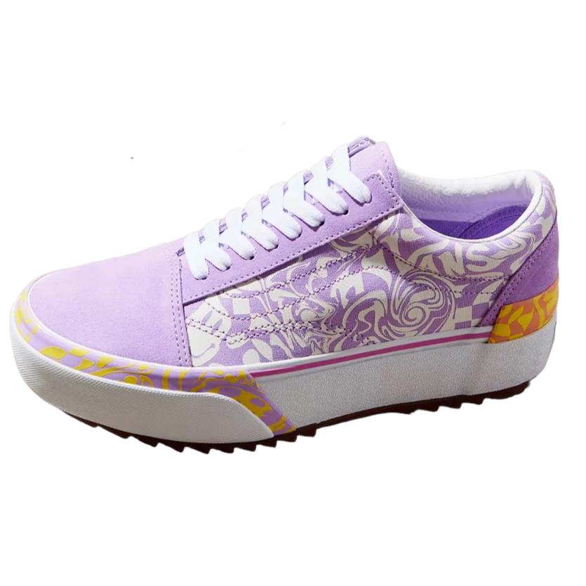 Vans Old Skool Stacked Wavy Days Women`s Platform Shoes Purple Size 10