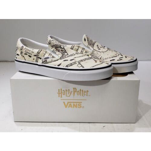 Vans Harry Potter Marauders Map Classic Slip On Shoes w/ Box Mens 8 Womens 9.5