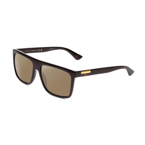Gucci GG0748S Mens Square Polarized Sunglasses in Gloss Black Gold 58mm 4 Option