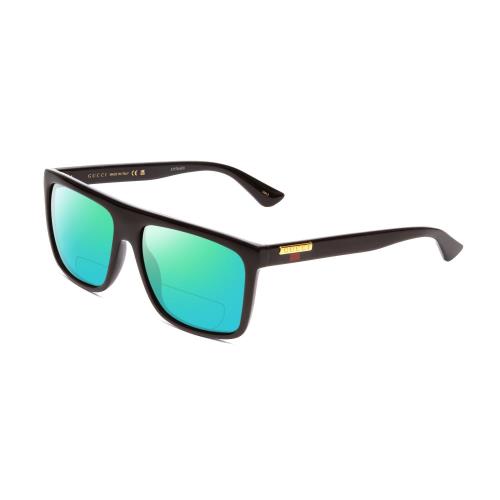 Gucci GG0748S Men Square Polarized Bi-focal Sunglasses Black Gold 58mm 41 Option