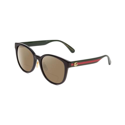 Gucci GG0854SK Ladies Cateye Polarized Bi-focal Sunglasses Black Red Green 56 mm