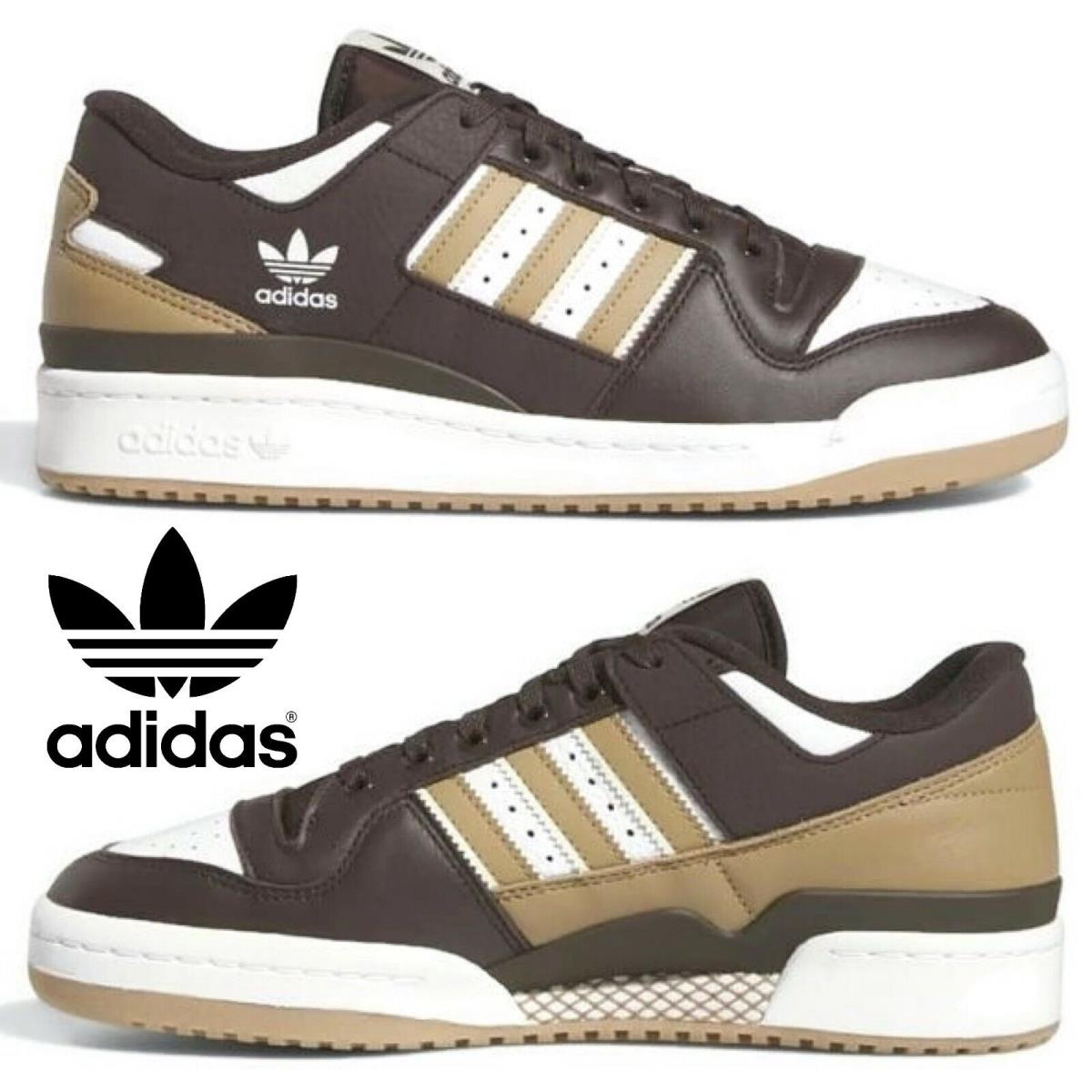 Adidas Originals Forum Low Men`s Sneakers Comfort Sport Casual Shoes Brown White