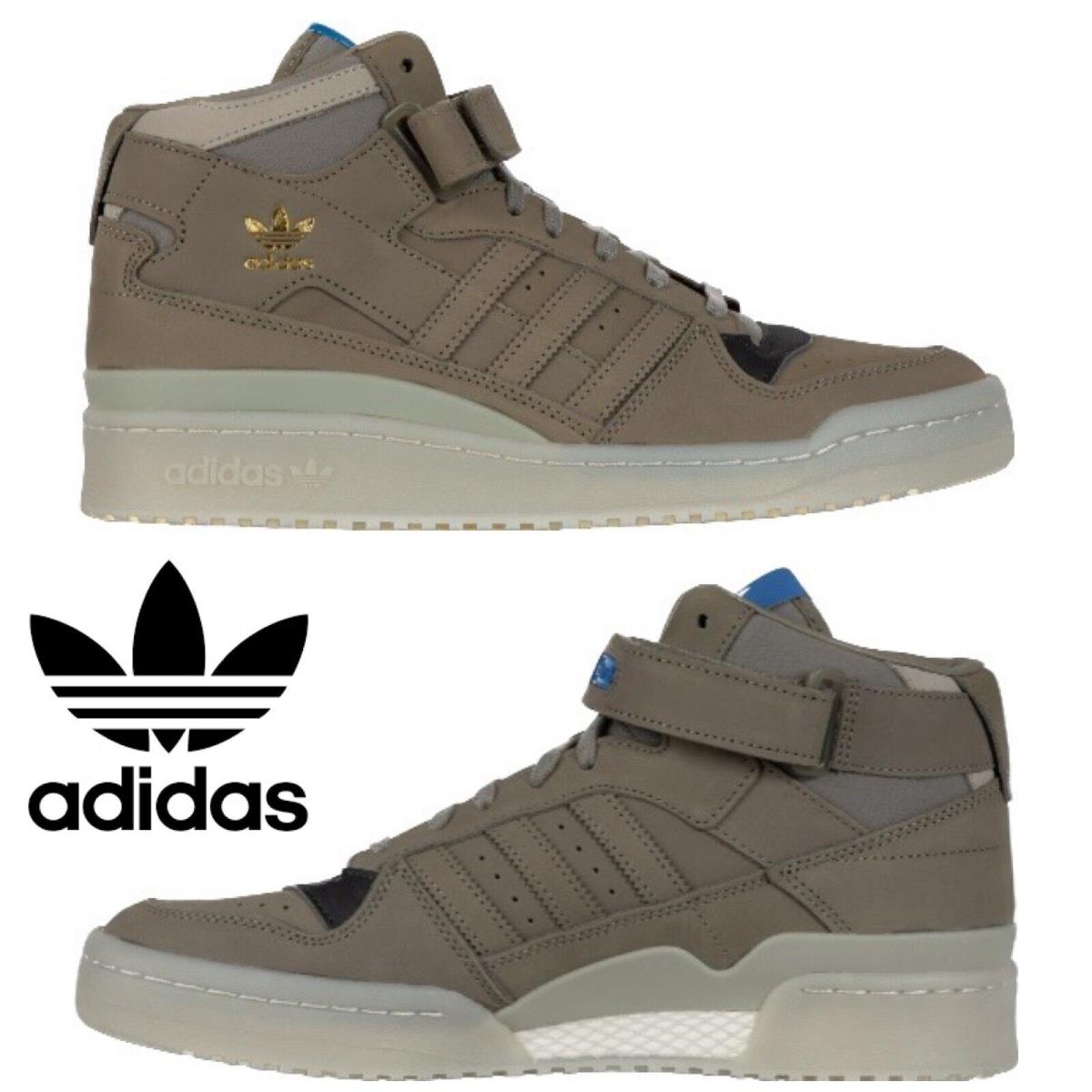 Adidas Originals Forum Mid Men`s Sneakers Comfort Sport Casual Shoes Grey