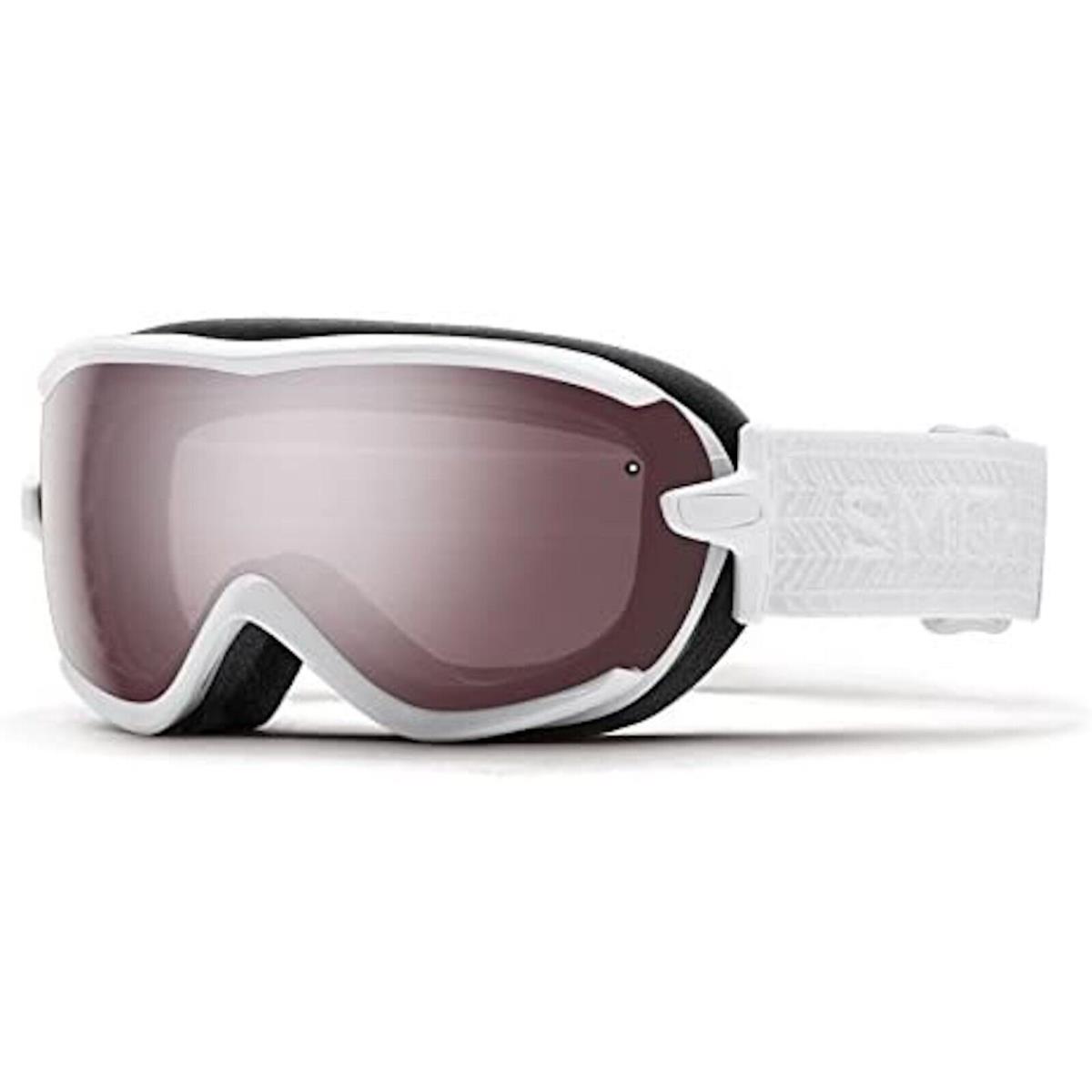 Smith Optics Women`s Virtue Ski Snowboard Goggle White Eclipse Ignitor Miror