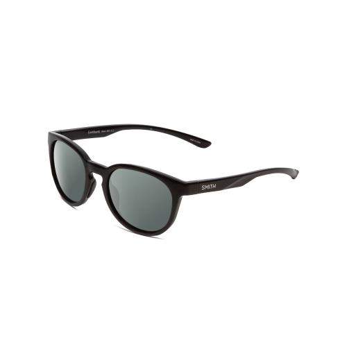 Smith Optics Eastbank Unisex Round Designer Polarized Sunglass Gloss Black 52 mm Smoke Grey Polar