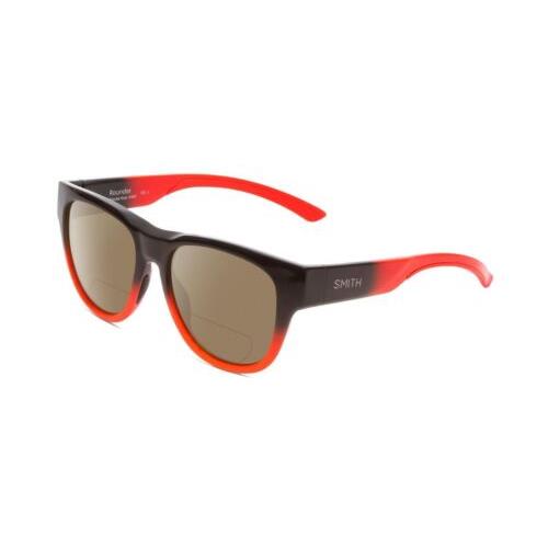 Smith Optic Rounder Unisex Polarized Bifocal Sunglasses Dark Grey Black Red 51mm - Frame: