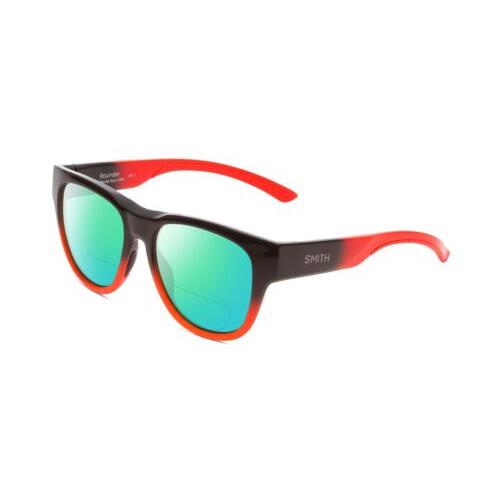 Smith Optic Rounder Unisex Polarized Bifocal Sunglasses Dark Grey Black Red 51mm Green Mirror