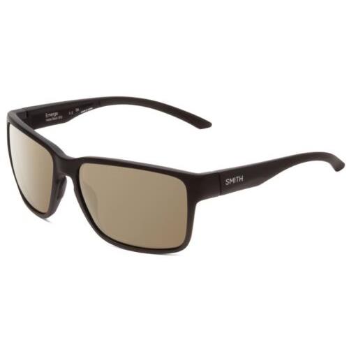 Smith Optics Emerge Unisex Designer Square Polarized Sunglasses Matte Black 60mm Amber Brown Polar