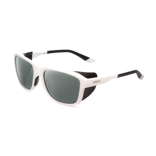 Smith Optics Embark Unisex Wrap Designer Polarized Sunglasses White 58 mm 4 Opt Smoke Grey Polar