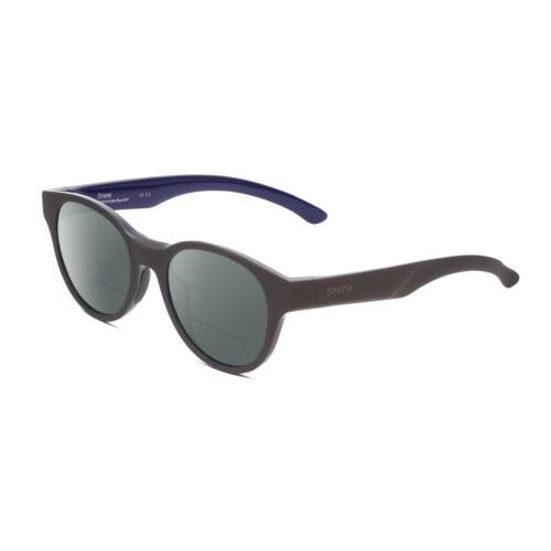 Smith Optic Snare Unisex Round Polarized Bifocal Sunglasses Smoke Grey Blue 51mm Grey