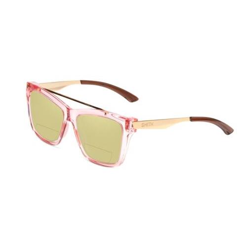 Smith Optic Runaround Cateye Polarized Bifocal Sunglasses Pink Crystal Gold 55mm Yellow