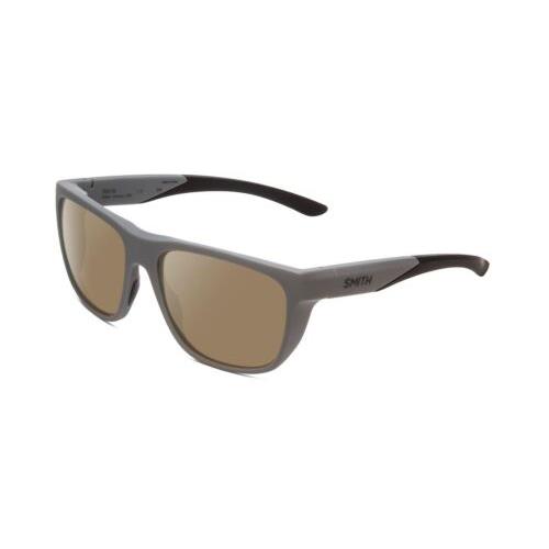 Smith Optic Barra Unisex Designer Polarized Sunglasses in Matte Cement Grey 59mm Amber Brown Polar