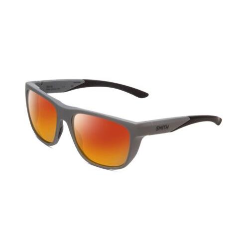 Smith Optic Barra Unisex Designer Polarized Sunglasses in Matte Cement Grey 59mm Red Mirror Polar