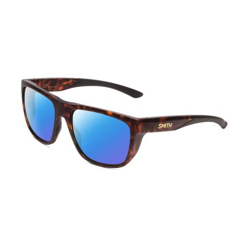 Smith Optic Barra Unisex Polarized Sunglasses in Matte Tortoise Havana Gold 59mm Blue Mirror Polar