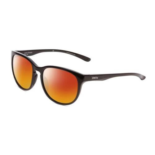Smith Optics Lake Shasta Unisex Cateye Designer Polarized Sunglasses Black 56 mm Red Mirror Polar