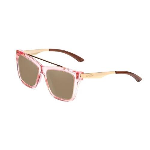 Smith Optics Runaround Womens Cateye Polarized Sunglasses Pink Crystal Gold 55mm