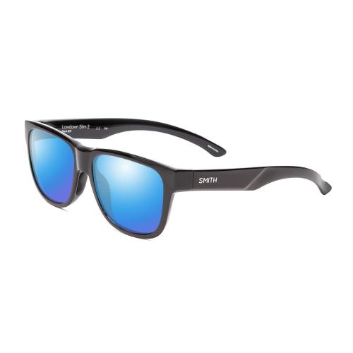 Smith Optics Lowdown Slim 2 Unisex Polarized Sunglasses in Black 53 mm 4 Options Blue Mirror Polar