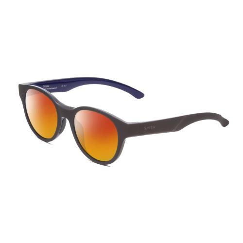 Smith Optics Snare Unisex Round Polarized Sunglasses Matte Smoke Grey Blue 51 mm