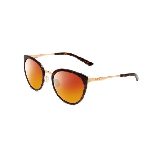 Smith Optics Somerset Ladies Cateye Polarized Sunglass Tortoise Havana Gold 53mm Red Mirror Polar