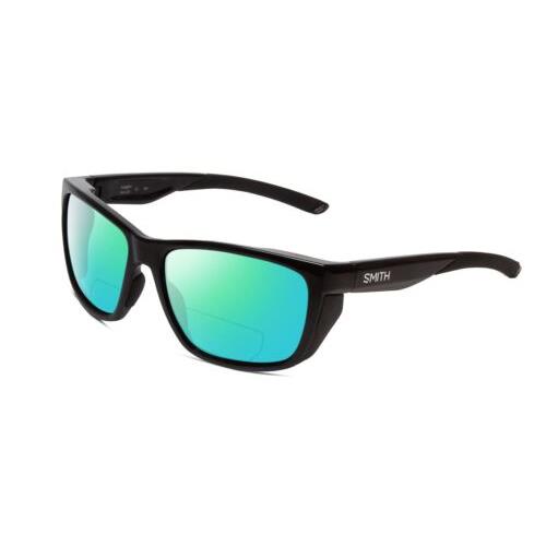 Smith Optics Longfin Unisex Designer Polarized Bifocal Sunglasses in Black 59mm Green Mirror