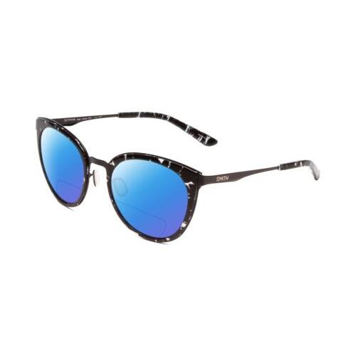 Smith Optics Somerset Cateye Polarized Bifocal Sunglasses in Black Marble 53 mm Blue Mirror
