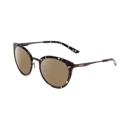 Smith Optics Somerset Cateye Polarized Bifocal Sunglasses in Black Marble 53 mm Brown